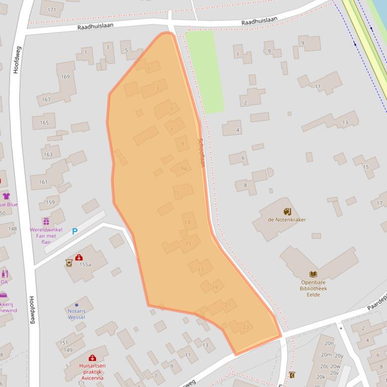 Kaart van postcodegebied 9765AB.