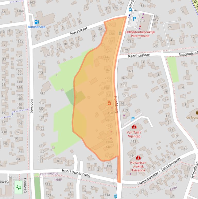 Kaart van postcodegebied 9765CD.