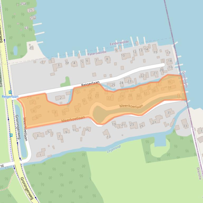 Kaart van postcodegebied 9765TD.