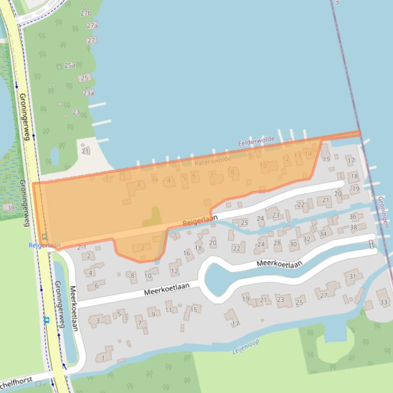 Kaart van postcodegebied 9765TE.