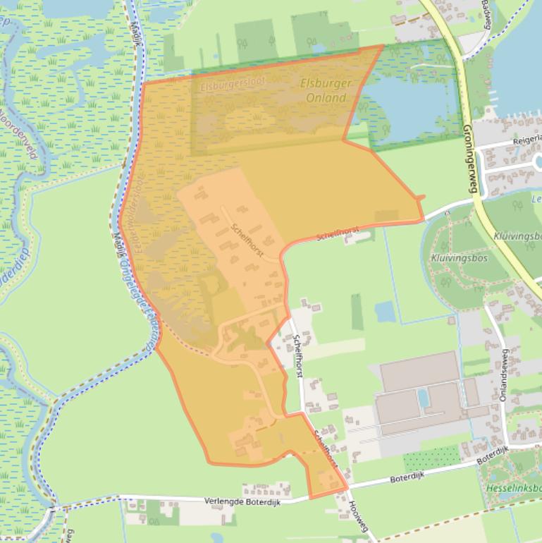 Kaart van postcodegebied 9765TJ.