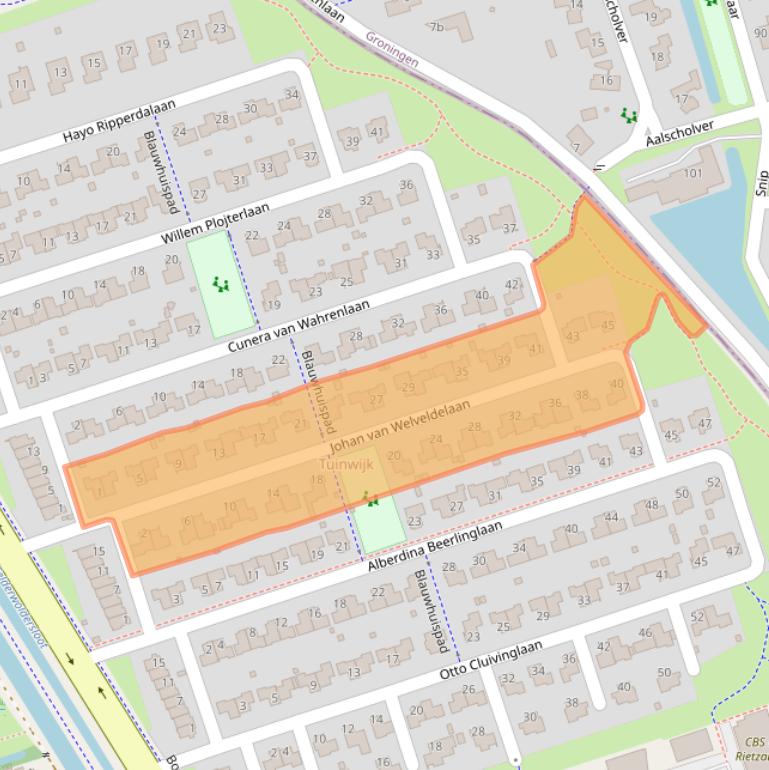 Kaart van postcodegebied 9766PG.