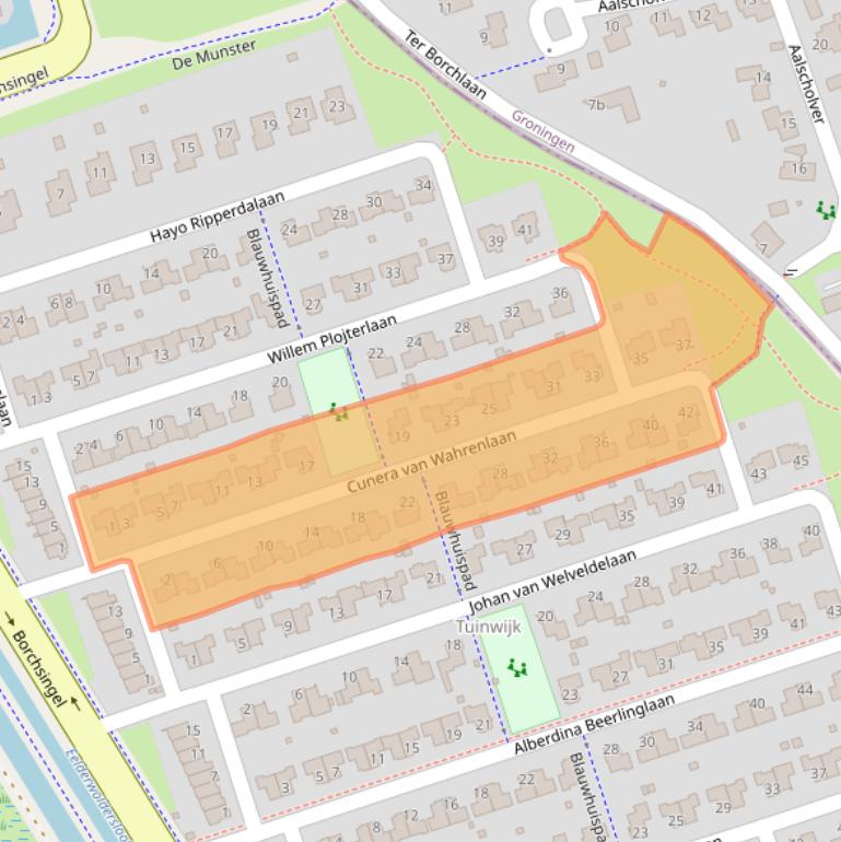 Kaart van postcodegebied 9766PJ.