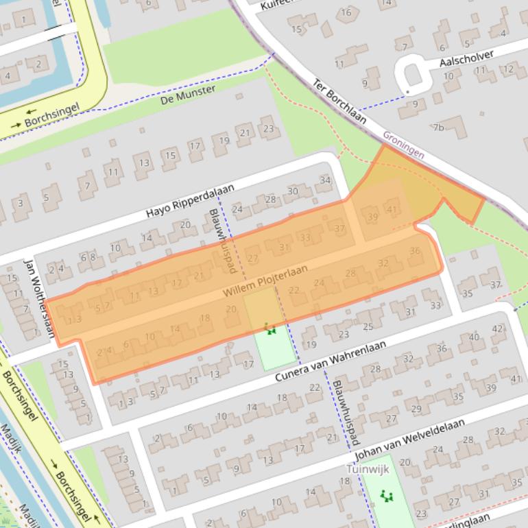 Kaart van postcodegebied 9766PL.