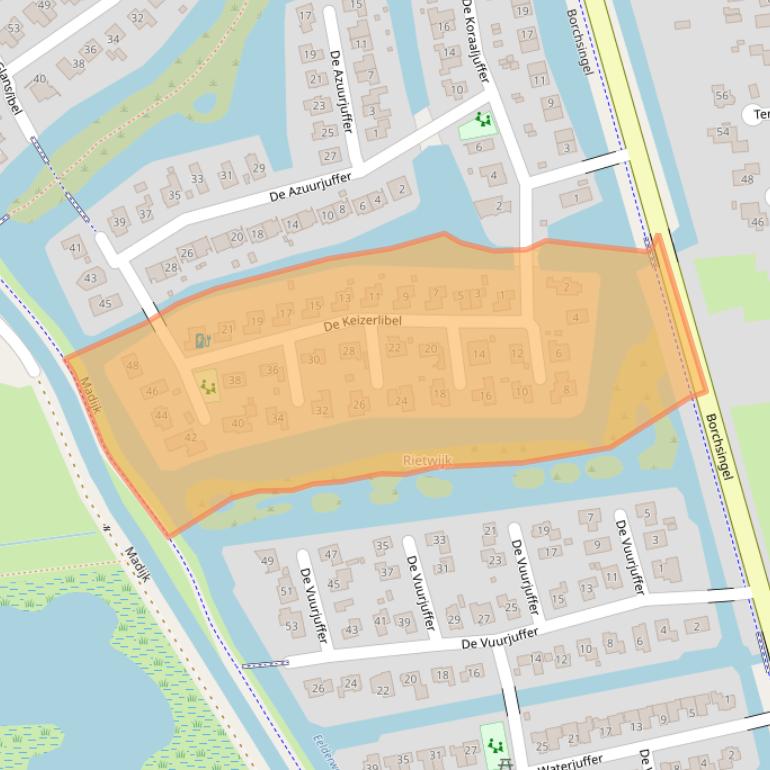 Kaart van postcodegebied 9766RB.