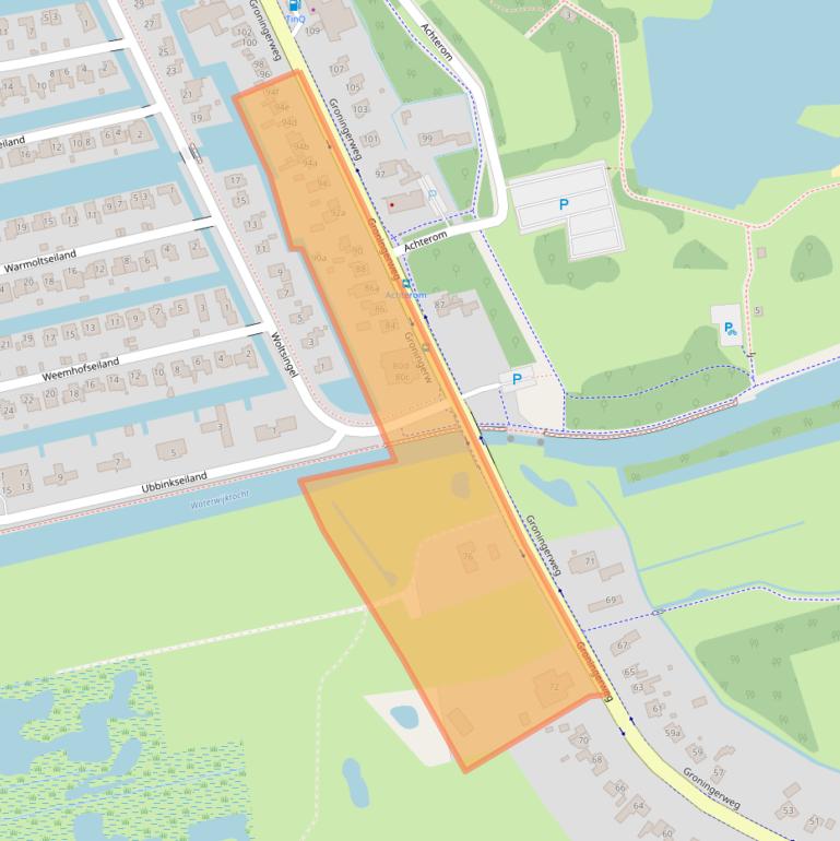 Kaart van postcodegebied 9766TR.