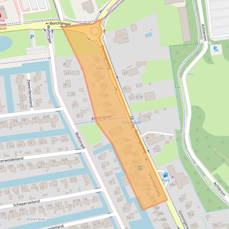 Kaart van postcodegebied 9766TS.
