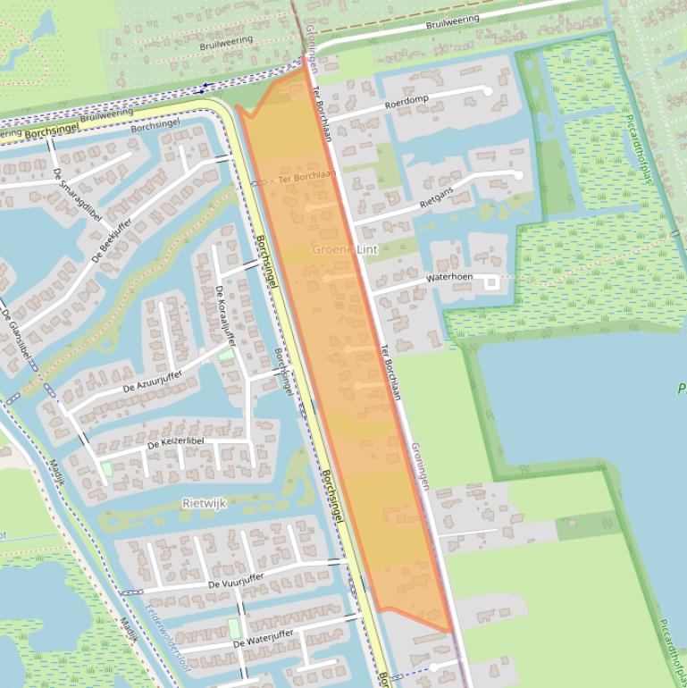 Kaart van postcodegebied 9766TX.