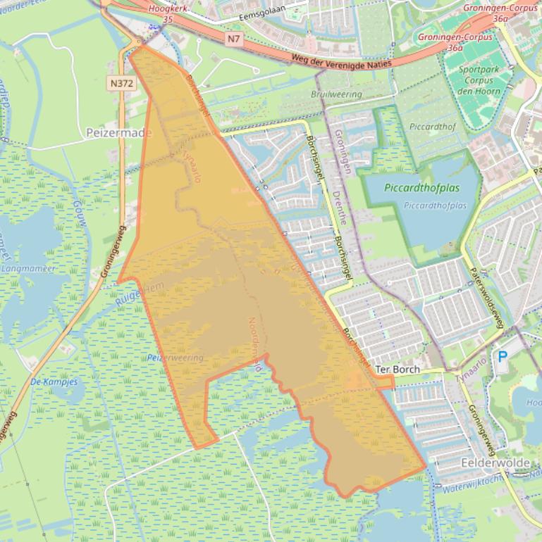 Kaart van postcodegebied 9766TZ.