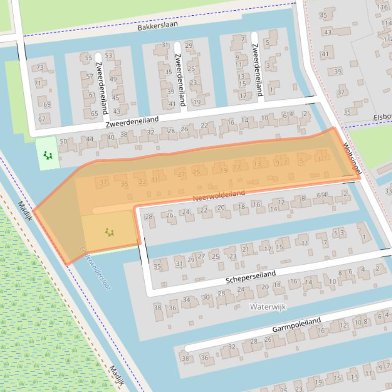 Kaart van postcodegebied 9766VC.