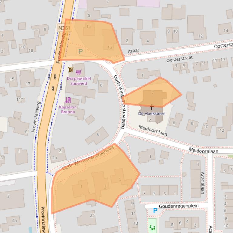 Kaart van postcodegebied 9771AA.