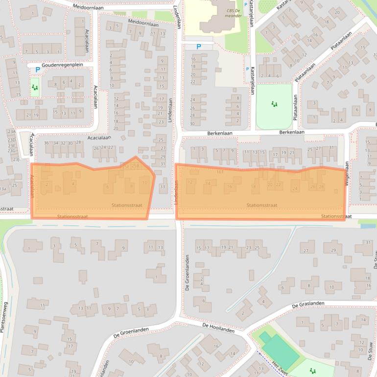 Kaart van postcodegebied 9771AE.