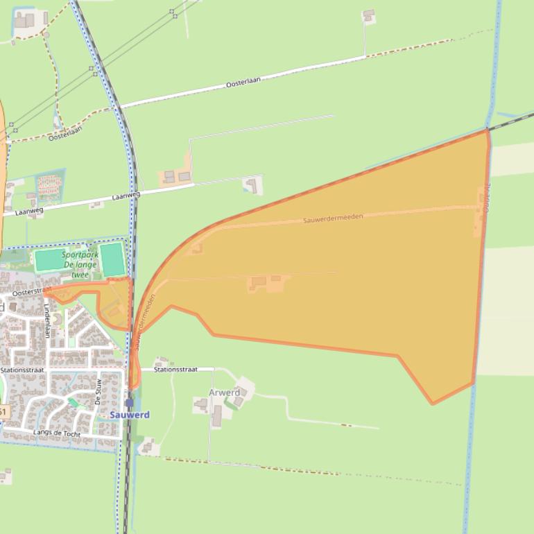 Kaart van postcodegebied 9771AR.