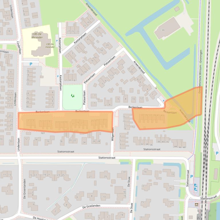Kaart van postcodegebied 9771AW.