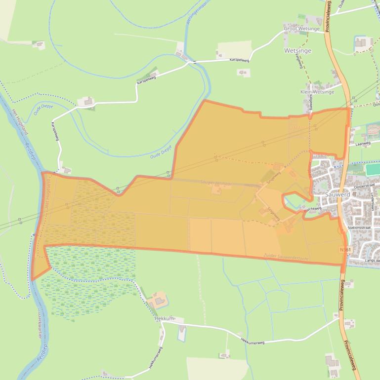 Kaart van postcodegebied 9771BC.