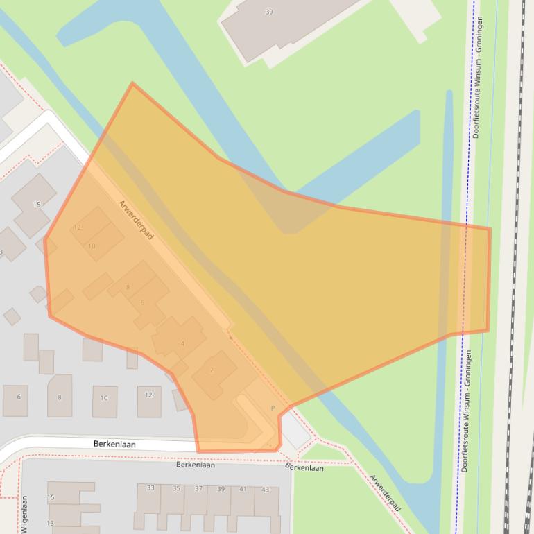 Kaart van postcodegebied 9771BX.