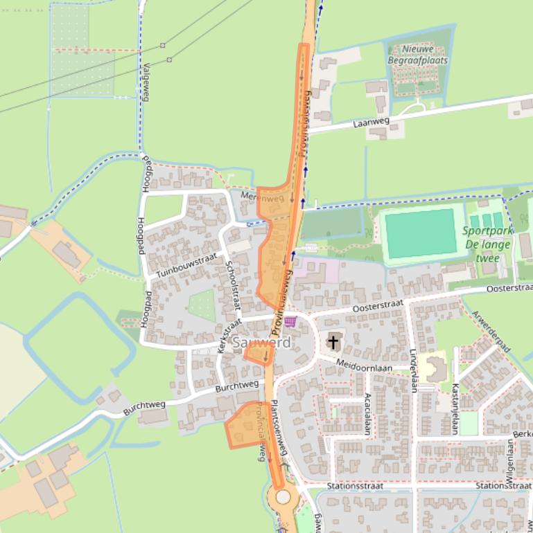 Kaart van postcodegebied 9771TB.