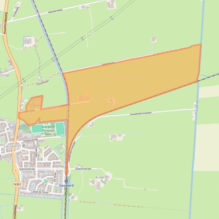 Kaart van postcodegebied 9771TC.