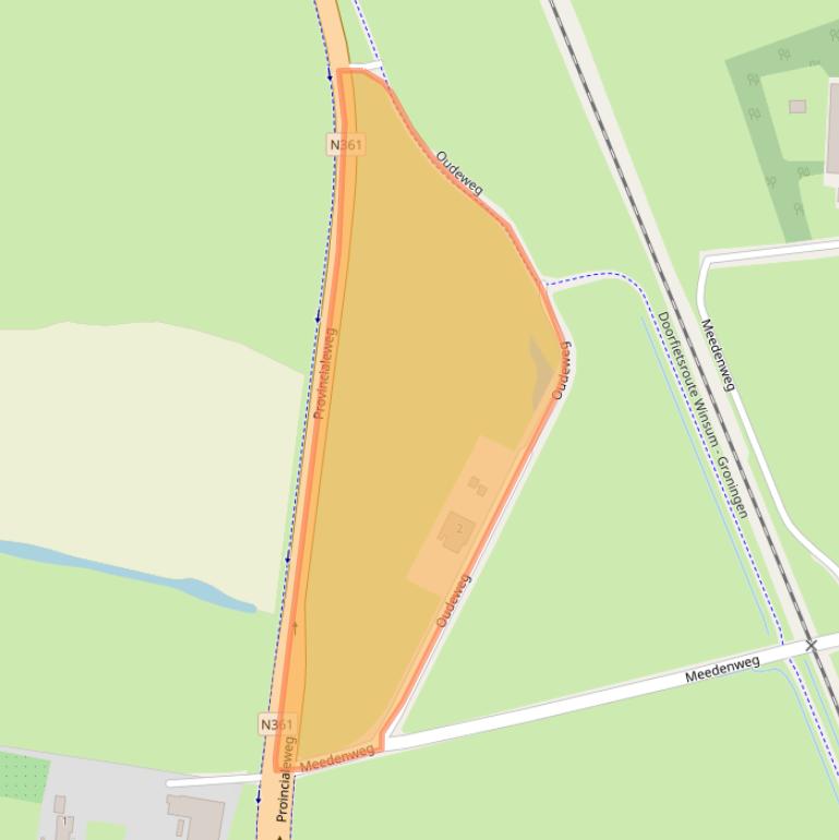 Kaart van postcodegebied 9773TG.