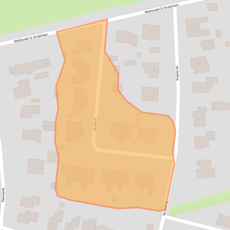 Kaart van postcodegebied 9774RC.