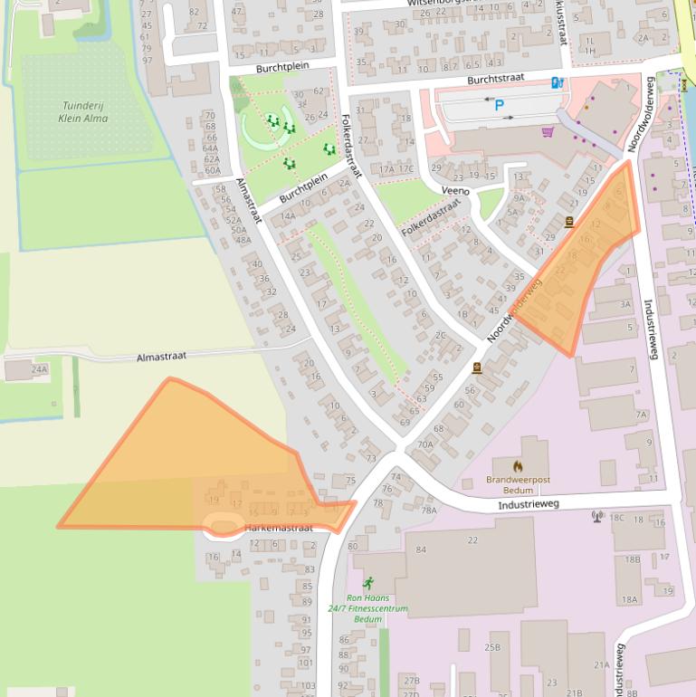 Kaart van postcodegebied 9781AH.