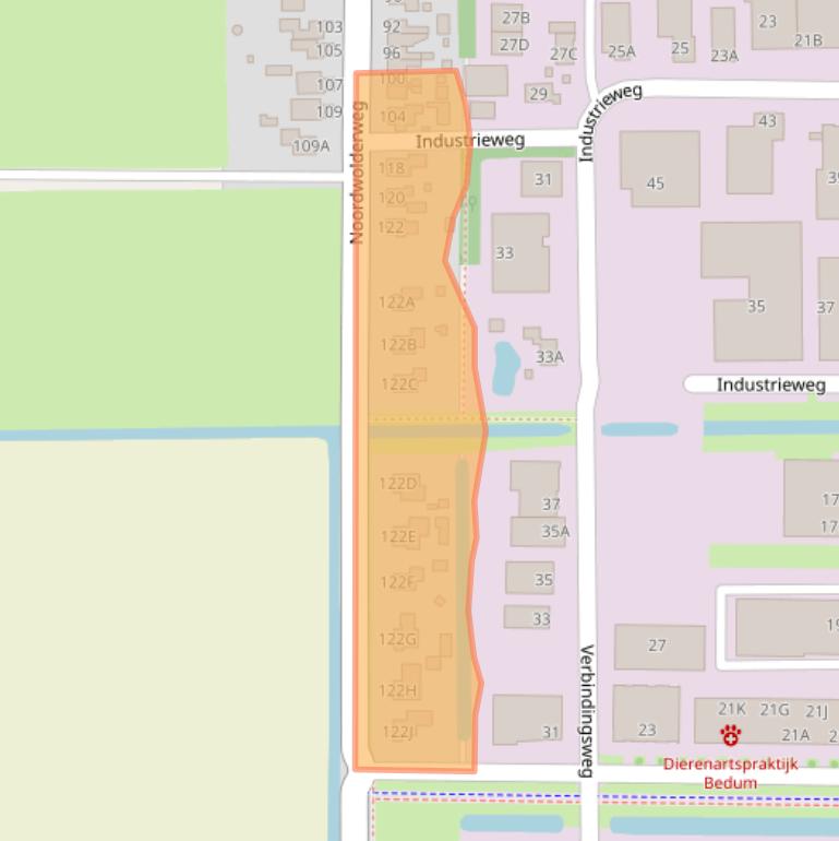 Kaart van postcodegebied 9781AL.