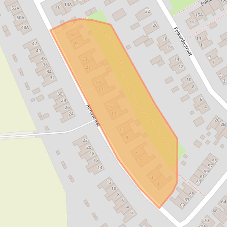 Kaart van postcodegebied 9781AM.