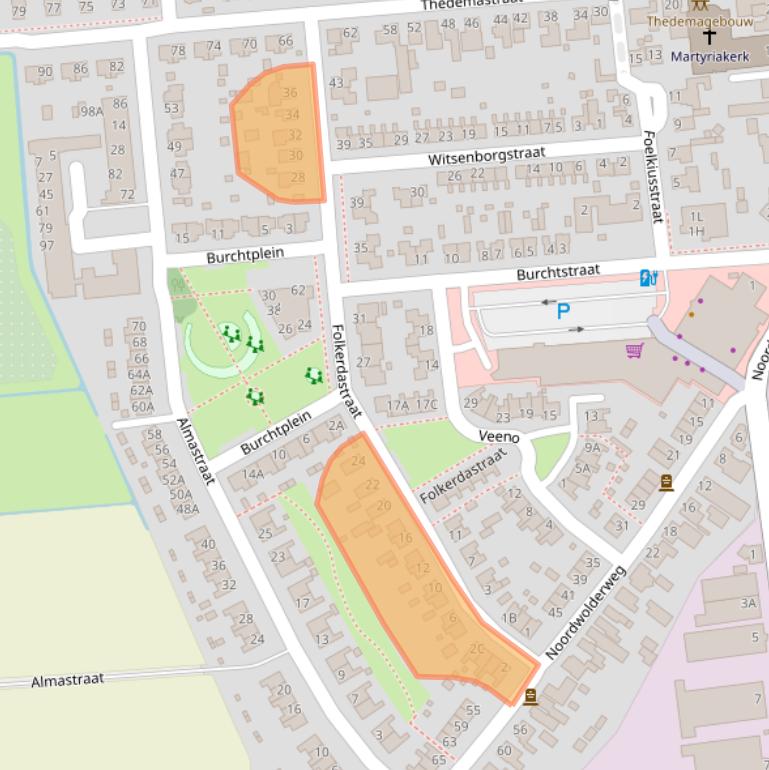 Kaart van postcodegebied 9781AZ.