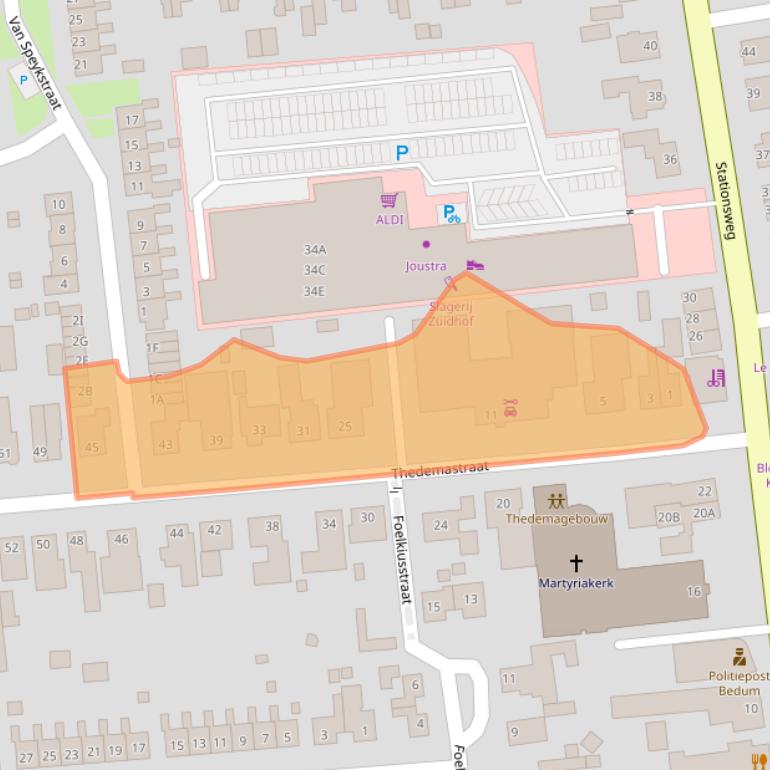 Kaart van postcodegebied 9781BE.