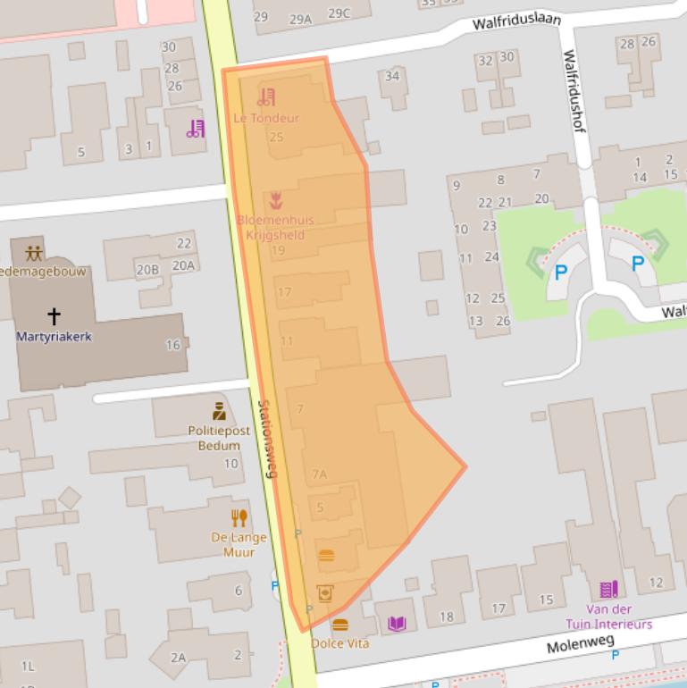 Kaart van postcodegebied 9781CE.