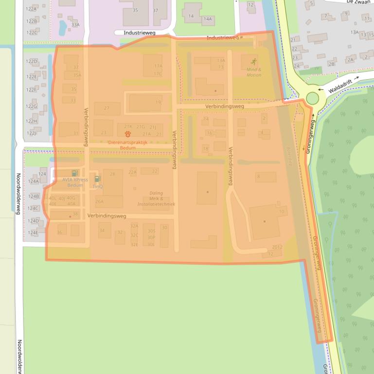 Kaart van postcodegebied 9781DA.