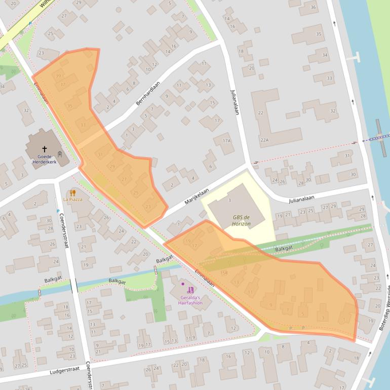 Kaart van postcodegebied 9781EA.