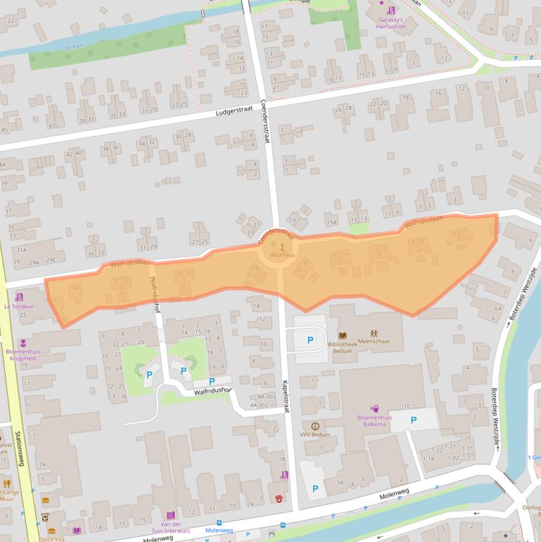 Kaart van postcodegebied 9781GJ.