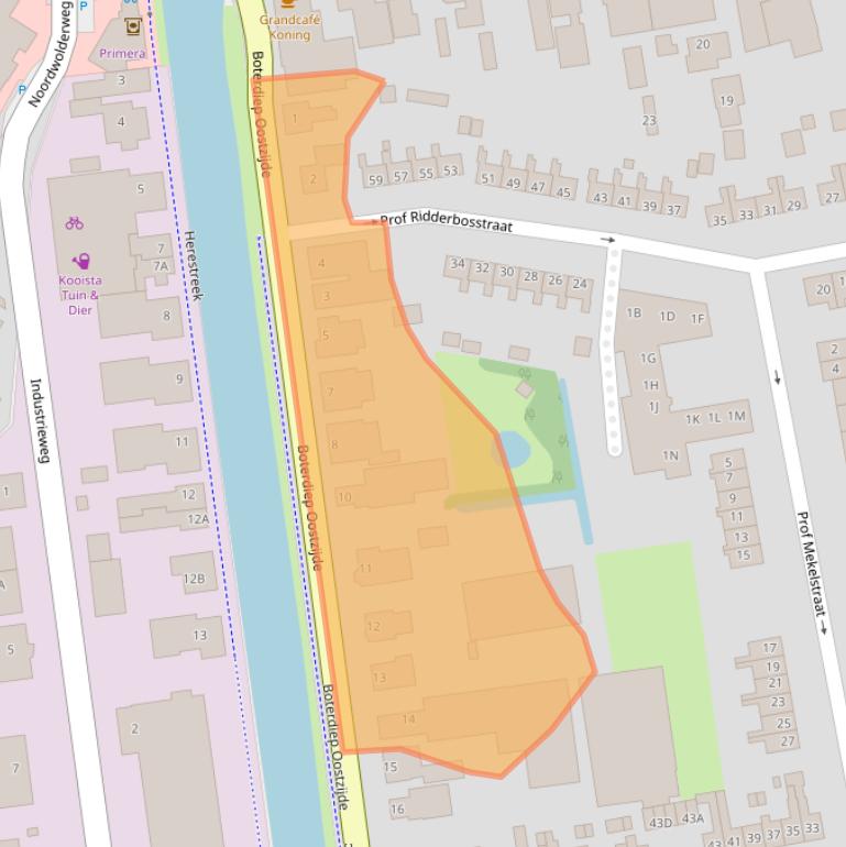 Kaart van postcodegebied 9781JA.