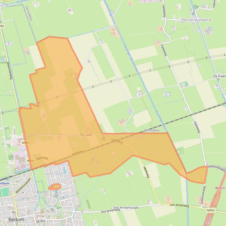 Kaart van postcodegebied 9781TL.