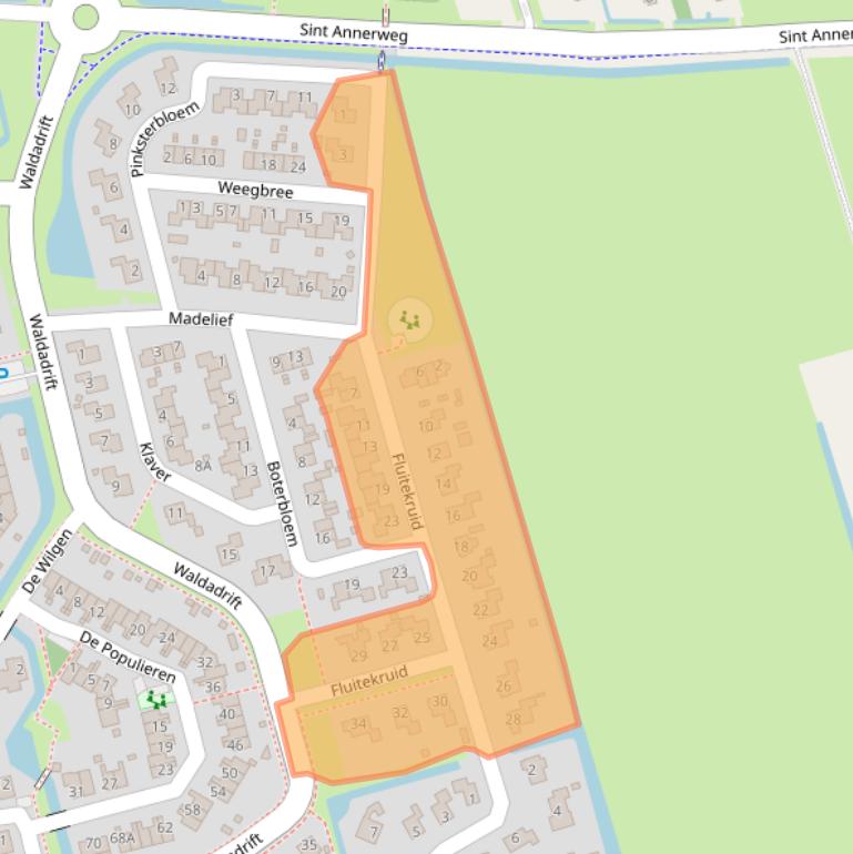 Kaart van postcodegebied 9781VS.