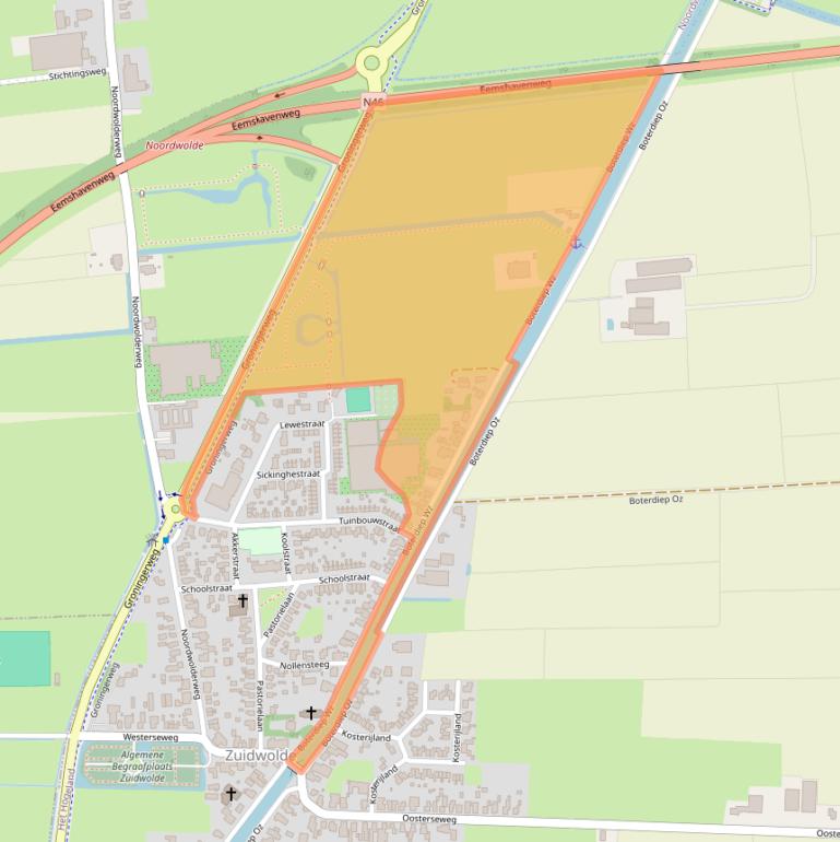 Kaart van postcodegebied 9785AJ.