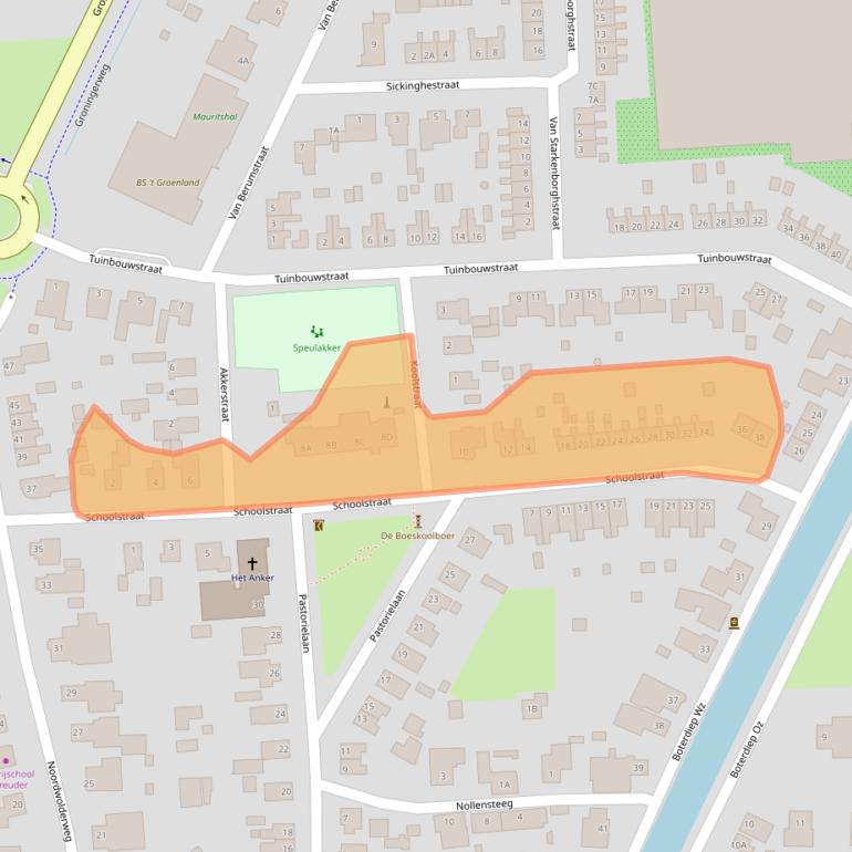 Kaart van postcodegebied 9785BB.