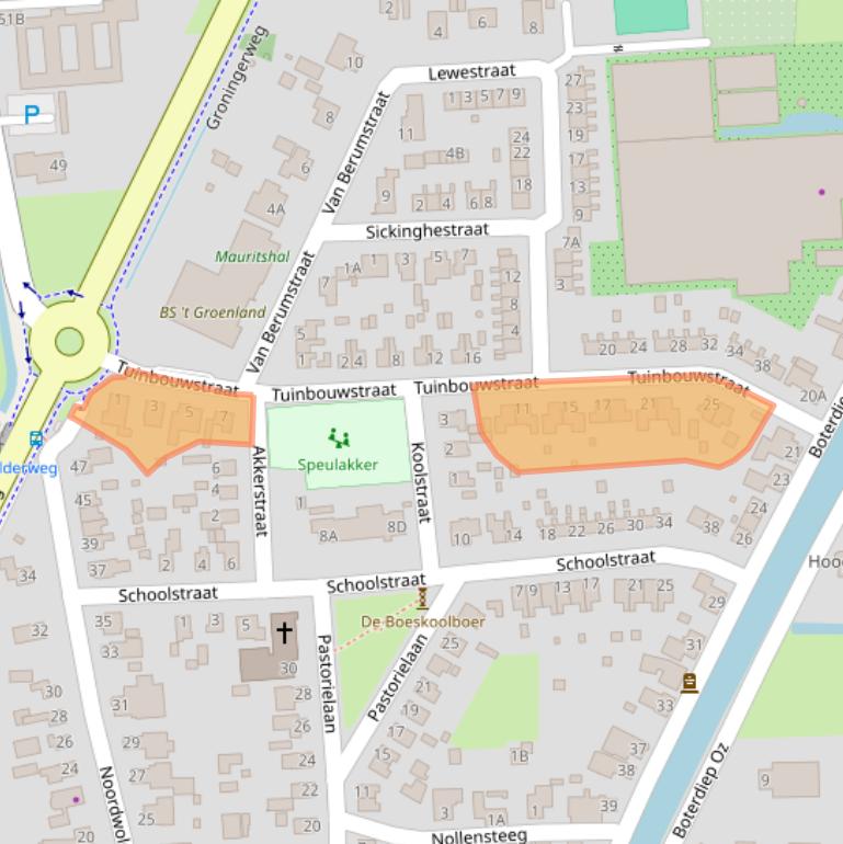 Kaart van postcodegebied 9785BD.