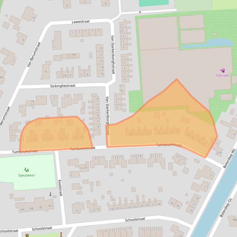 Kaart van postcodegebied 9785BE.