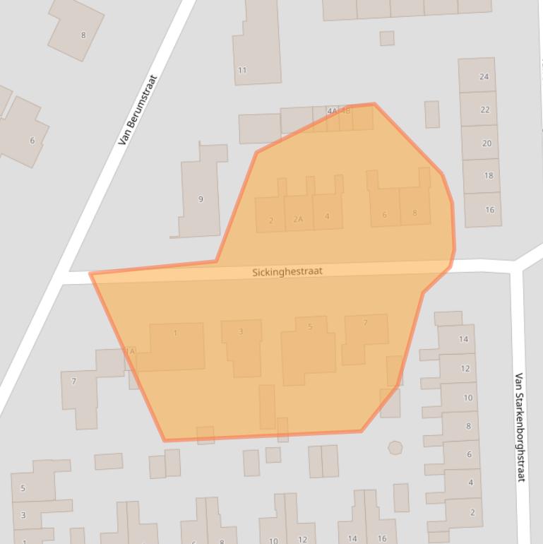 Kaart van postcodegebied 9785BH.