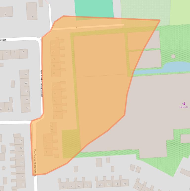 Kaart van postcodegebied 9785BK.