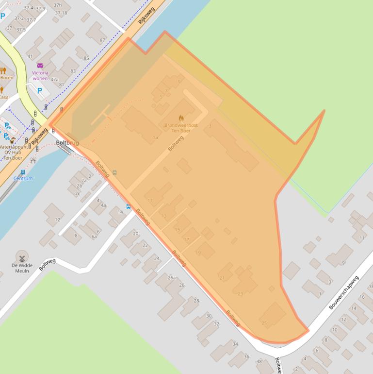 Kaart van postcodegebied 9791AC.