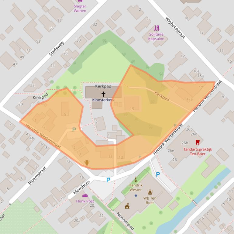 Kaart van postcodegebied 9791CS.