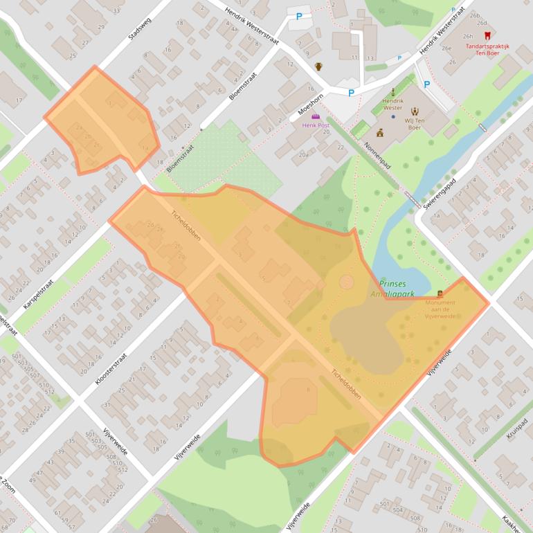 Kaart van postcodegebied 9791CZ.