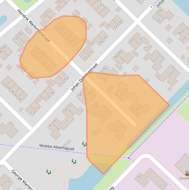 Kaart van postcodegebied 9791DL.