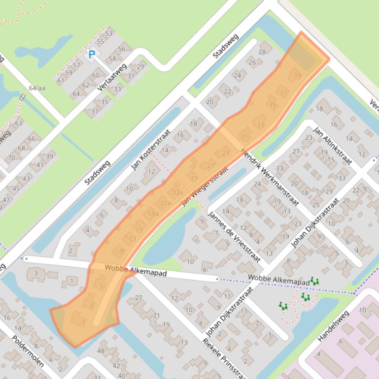 Kaart van postcodegebied 9791DN.