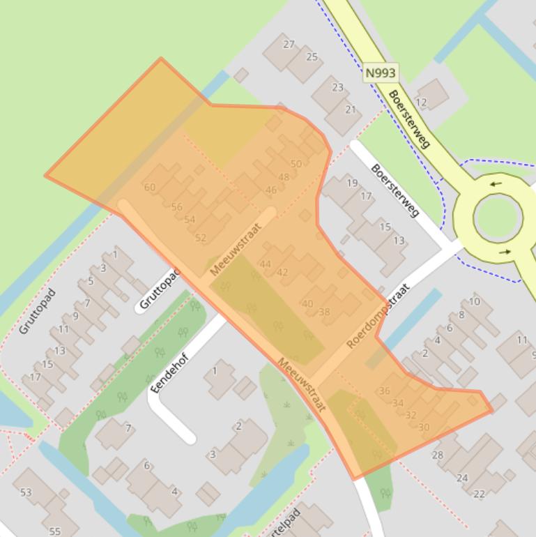 Kaart van postcodegebied 9791GG.