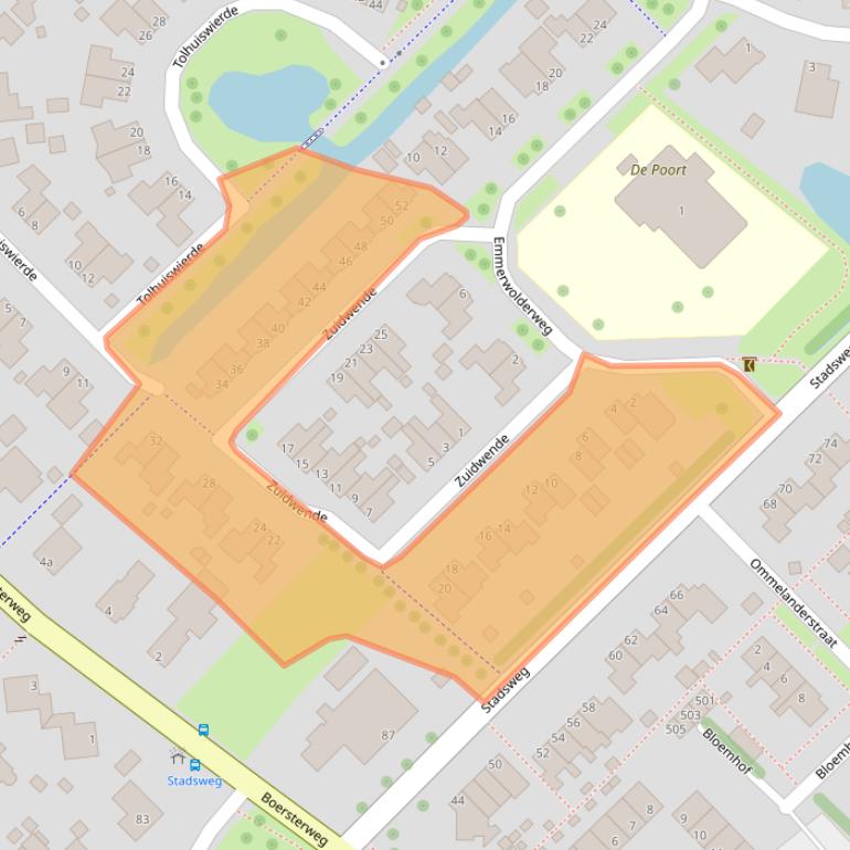 Kaart van postcodegebied 9791JC.