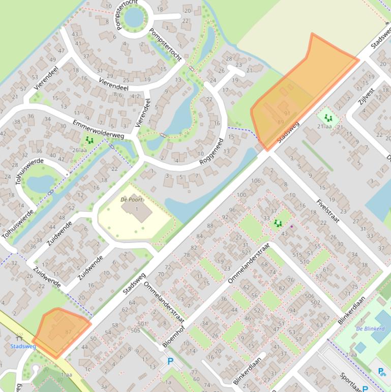 Kaart van postcodegebied 9791KC.